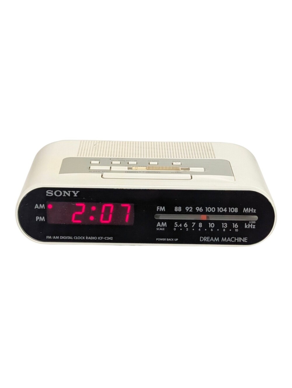 Sony Dream Machine AM/FM Digital Alarm Clock Radio Beige ICF-C242 Tested Working